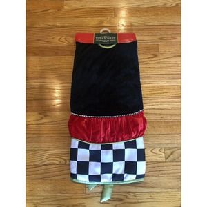 NEW 52" Kurt Adler Velvet Tree Skirt Coordinate Mackenzie Childs Decor B&W Check